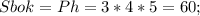 S{bok}=Ph=3*4*5=60;