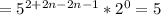 =5^{2+2n-2n-1} * 2^0=5