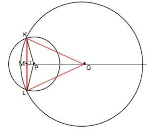 Окружности с центрами в точках p и q пересекаются виточках k и l причем точки p и q лежат по одну ст