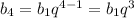 b_4=b_1q^{4-1}=b_1q^3