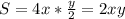 S=4x* \frac{y}{2} =2xy