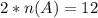 2*n(A)=12