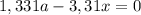 1,331a-3,31x=0