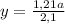 y=\frac{1,21a}{2,1}