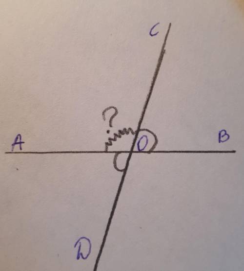Сумма углов аод и сов образованных при пересечении прямых ав и сд равна 140° найдите угол аос