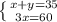 \left \{ {{x+y=35} \atop {3x=60}} \right.