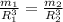 \frac{m_{1} }{ R_{1} ^{3} } = \frac{m_{2} }{ R_{2} ^{3} }