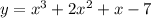 y=x^3+2x^2+x-7