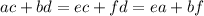 ac+bd=ec+fd=ea+bf