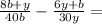 \frac{8b+y}{40b} - \frac{6y+b}{30y} =