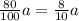 \frac{80}{100}a= \frac{8}{10} a