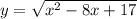 y=\sqrt{x^2-8x+17}