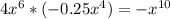 4x^6*(- 0.25x^4)= - x^{10}