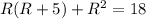 R(R+5)+R^2=18