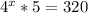 4^{x}*5 =320