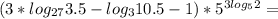 (3*log_{27} 3.5- log_{3} 10.5-1)* 5^{3log_{5} 2} =