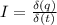 I= \frac{\delta (q)}{\delta (t)}