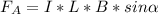 F_A = I * L* B * sin \alpha