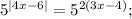 5 ^{|4x-6|} =5^{2(3x-4)};