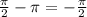 \frac{\pi}{2}-\pi =- \frac{\pi}{2}