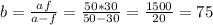 b= \frac{af}{a-f}= \frac{50*30}{50-30}= \frac{1500}{20}=75