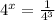 4^{x} = \frac{1}{4^{3}}