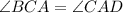 \angle BCA= \angle CAD