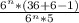 \frac{ 6^{n} *(36+6-1)}{ 6^{n}*5 }