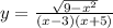 y= \frac{ \sqrt{9- x^{2} } }{(x-3)(x+5)}