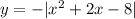 y=-|x^{2}+2x-8|