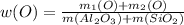 w(O)= \frac{m_{1}(O)+m_{2}(O) }{m(Al_{2}O_{3})+m(SiO_{2}) }