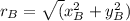 r_B = \sqrt(x_B^2 + y_B^2)