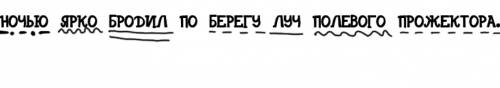 Синтаксический разбор предложения ночью ярко бродил по берегу луч полевого прожектора