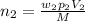 n_2 = \frac{w_2p_2V_2}{M}