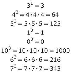 Сколько будет а)3 степени 1 б)4 степени 3 в)5 степени 3 г)1 степени 3 д)0 степени 3 е)10 степени 3 ж