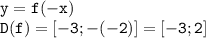 \tt \displaystyle y=f(-x)\\ D(f)=[-3;-(-2)]=[-3;2]