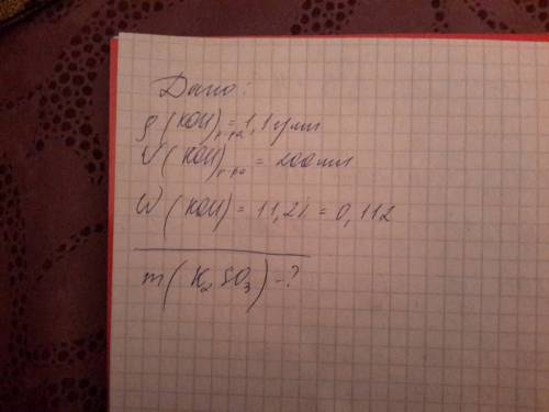 В200 мл 11,2% - ного раствора гидроксида калия (плотность 1,1г/мл) растворили оксид серы (4). опреде
