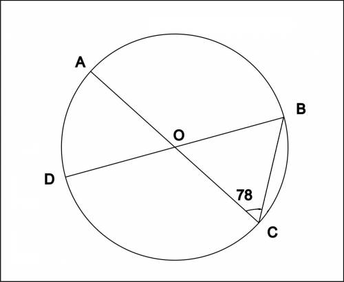 Отрезки ac и bd диаметр окружности с центром о .угол acb 78 градусов. найдите угол aod