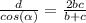 \frac{d}{cos( \alpha )} = \frac{2bc}{b+c}