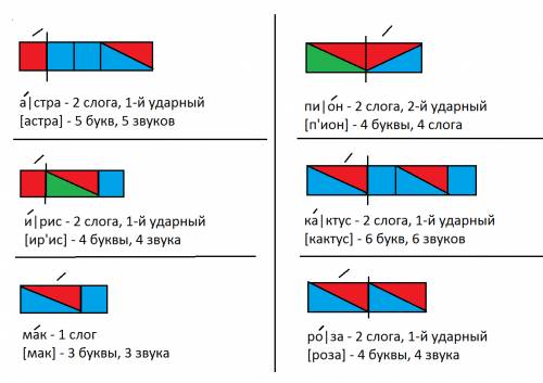 Составить схему слова: астра, ирис, мак, пион, кактус,роза (должны быть разукрашенные квадратики) 1