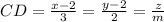 CD= \frac{x-2}{3} =\frac{y-2}{2}= \frac{z}{m}