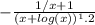 - \frac{1/x+1}{(x+log(x))^1.2}