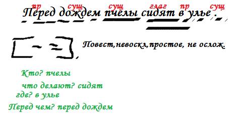 Разобрать предложение ! написать все части речи ! и на какие вопросы отвечают все слова ! перед дожд