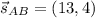 \vec{s}_{AB}=(13,4)