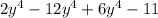 2 y^{4}-12 y^{4}+6 y^{4}-11