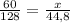 \frac{60 }{128} = \frac{x}{44,8}