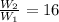 \frac{W_2}{W_1} = 16