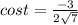 cos t= \frac{-3}{2 \sqrt{7} }