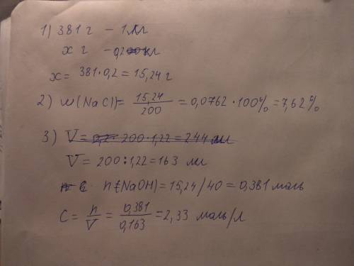 1) вычислите массу хлорида натрия, содержащегося в насыщенном при 30ос растворе массой 200 г, если р