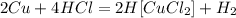 2Cu+4HCl=2H[CuCl_2]+H_2